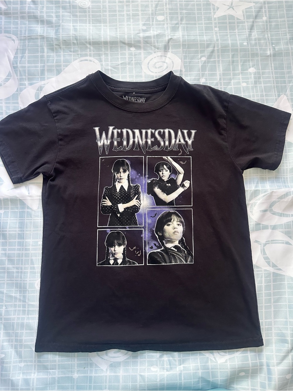Wednesday Black Graphic Tee  - 'Wednesday' Crew Neck